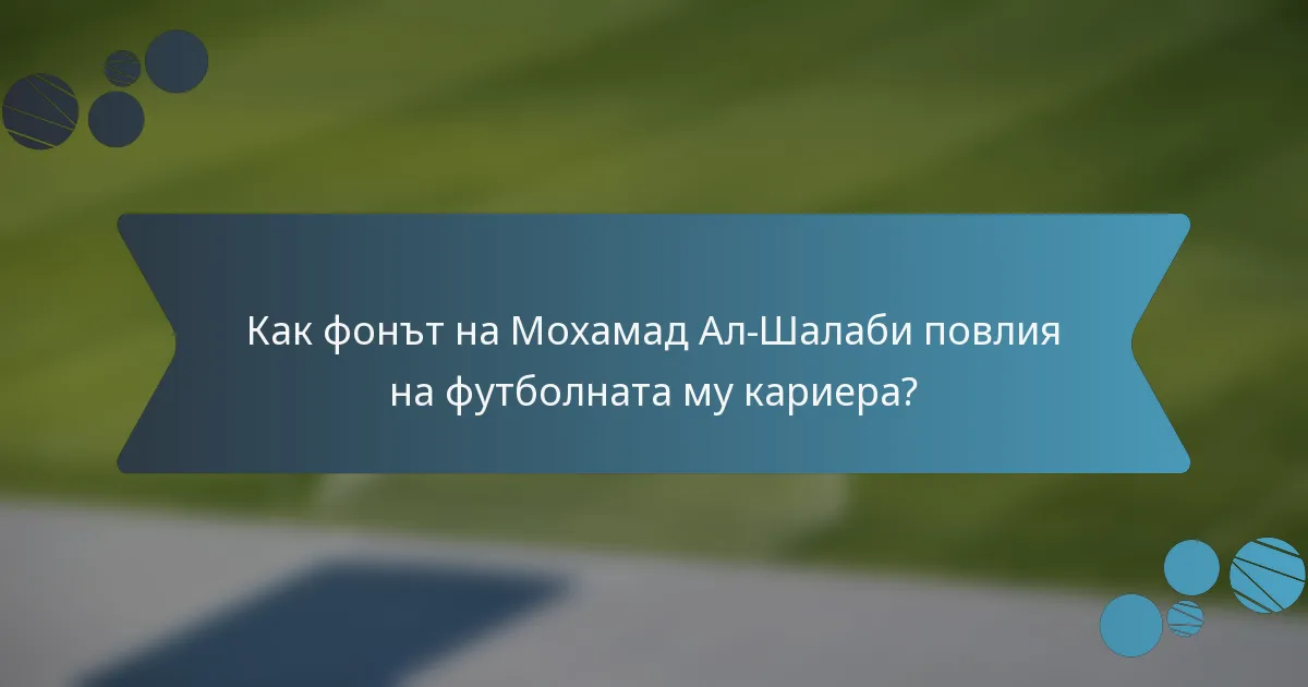 Как фонът на Мохамад Ал-Шалаби повлия на футболната му кариера?