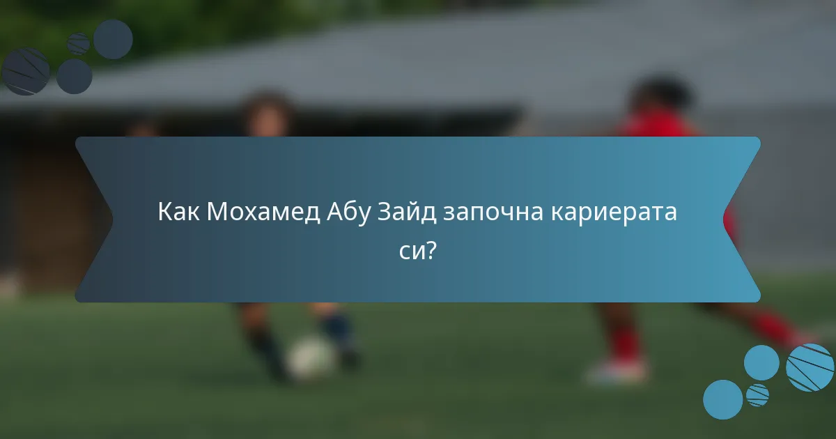 Как Мохамед Абу Зайд започна кариерата си?
