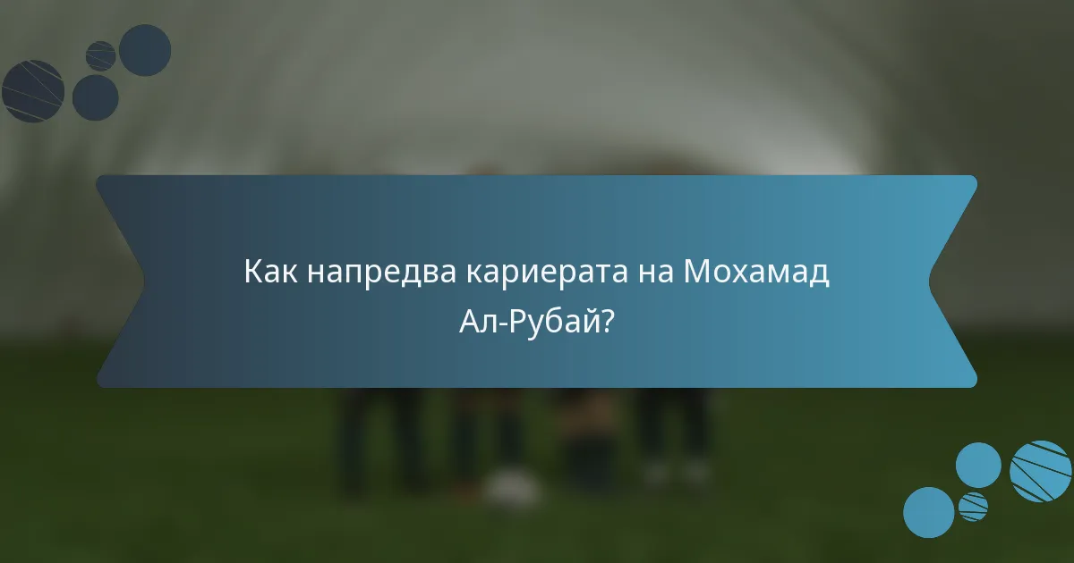 Как напредва кариерата на Мохамад Ал-Рубай?