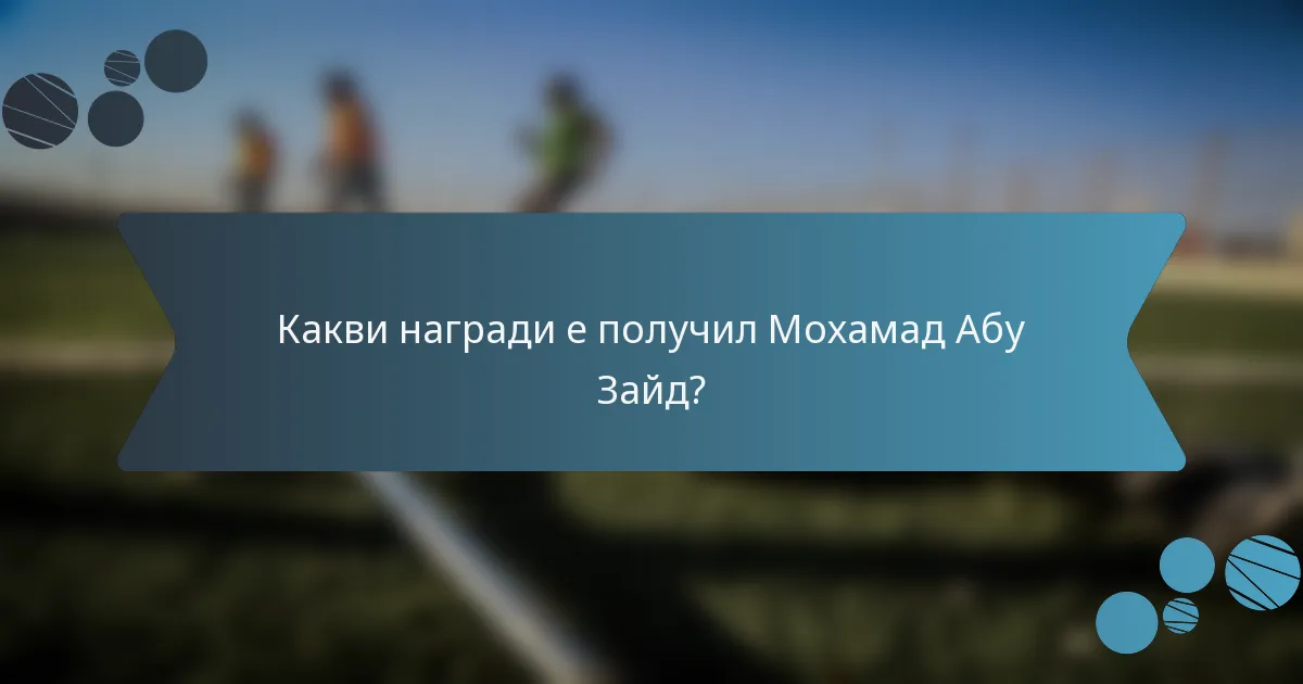 Какви награди е получил Мохамад Абу Зайд?