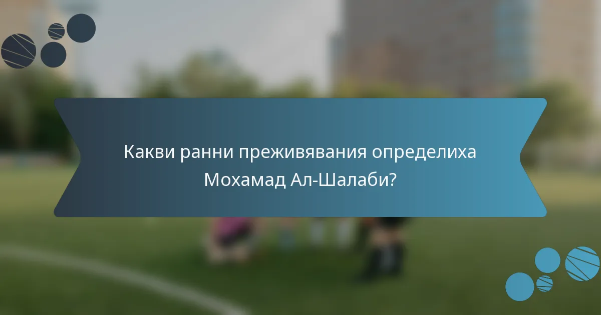 Какви ранни преживявания определиха Мохамад Ал-Шалаби?
