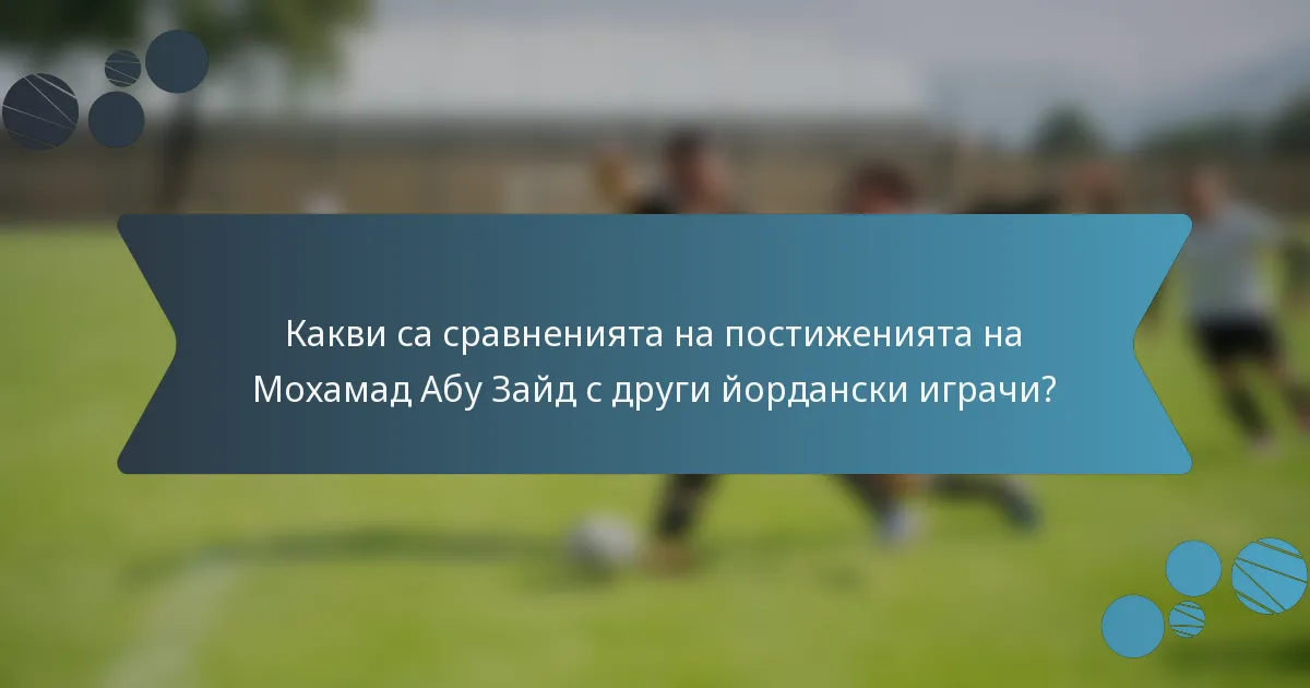 Какви са сравненията на постиженията на Мохамад Абу Зайд с други йордански играчи?