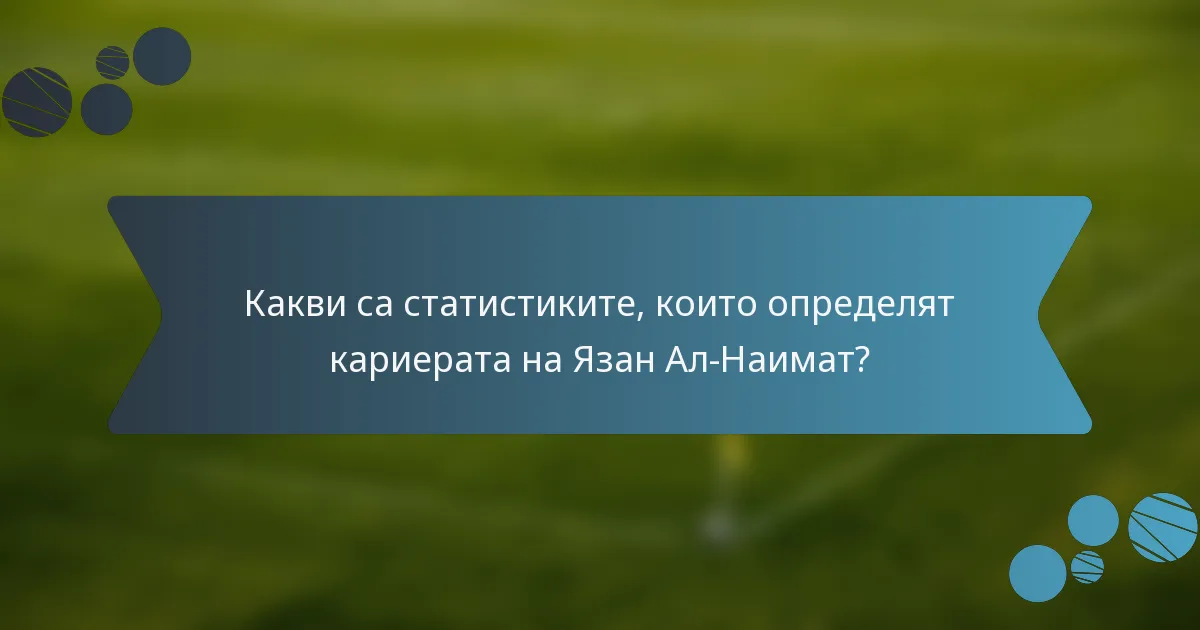 Какви са статистиките, които определят кариерата на Язан Ал-Наимат?